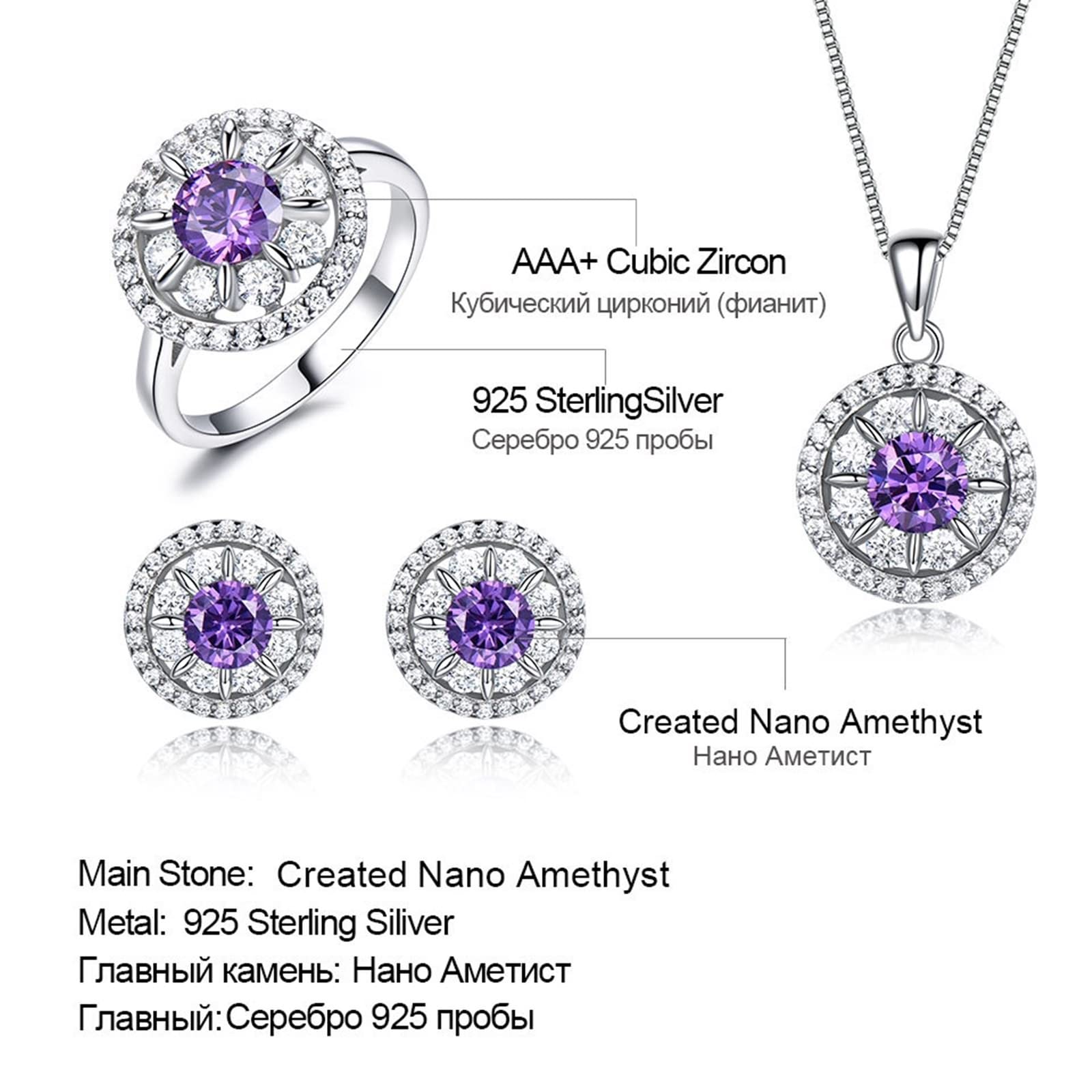 Conjuntos de joyas de boda para mujer, plata de ley, conjuntos de joyas nupciales, aretes de flores de plata, collar y anillo de joyería para novia