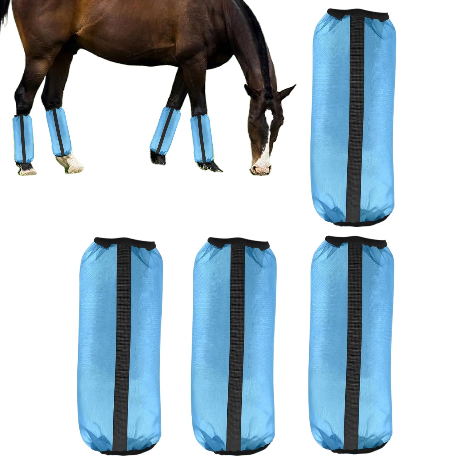 Botas para Caballos | 4 Piezas de Protectores de Pierna de Malla para Caballos - Polainas Equinas Cómodas | para Carreras, competiciones, Entrenamiento, Rancho, Granja y Patio