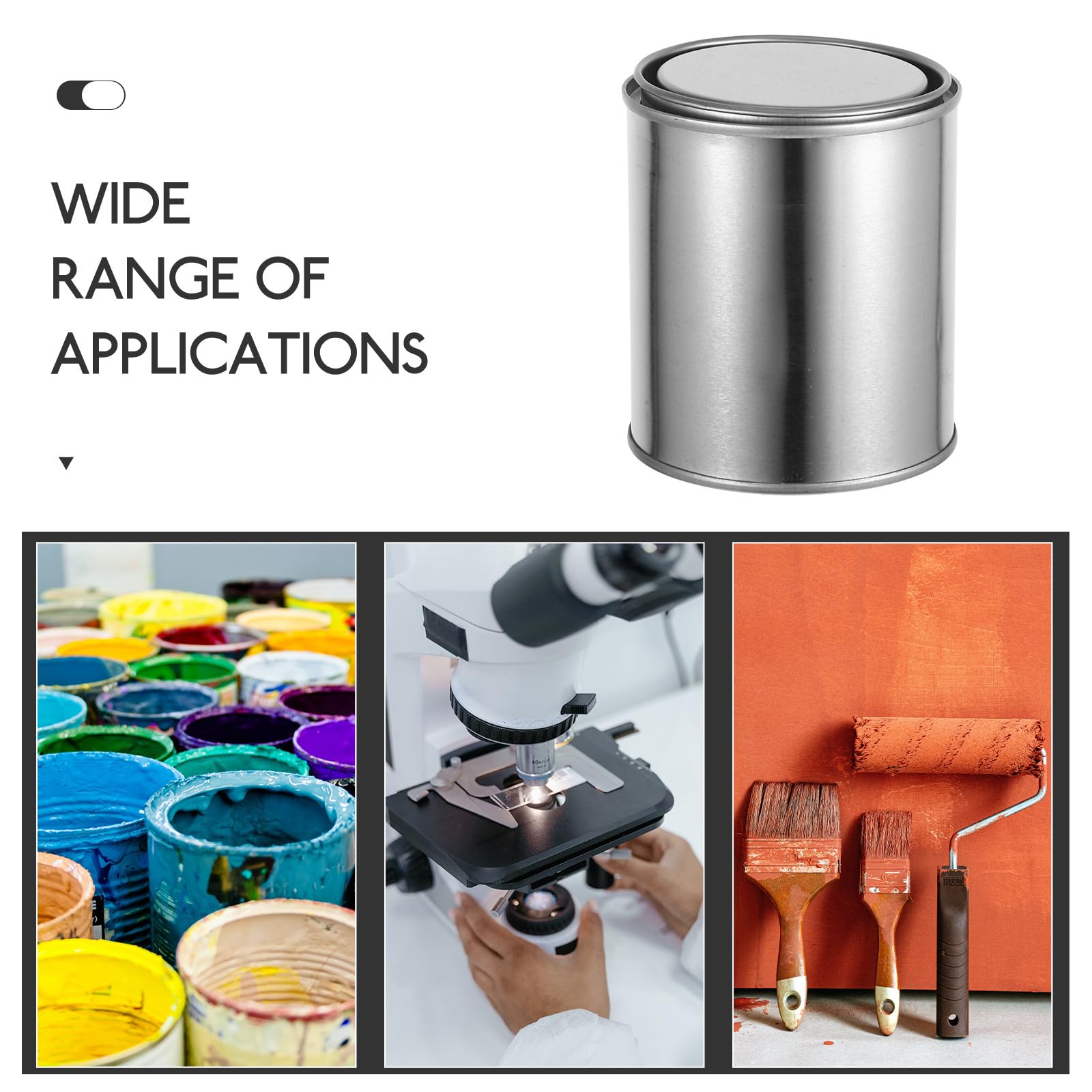 SEWACC Cubos de Pintura Metálicos Sellados 04L 12 Piezas Latas Vacías Redondas de Hierro Reforzado para Muestras y Almacenamiento de Brea Contenedores Multiusos para Laboratorio y