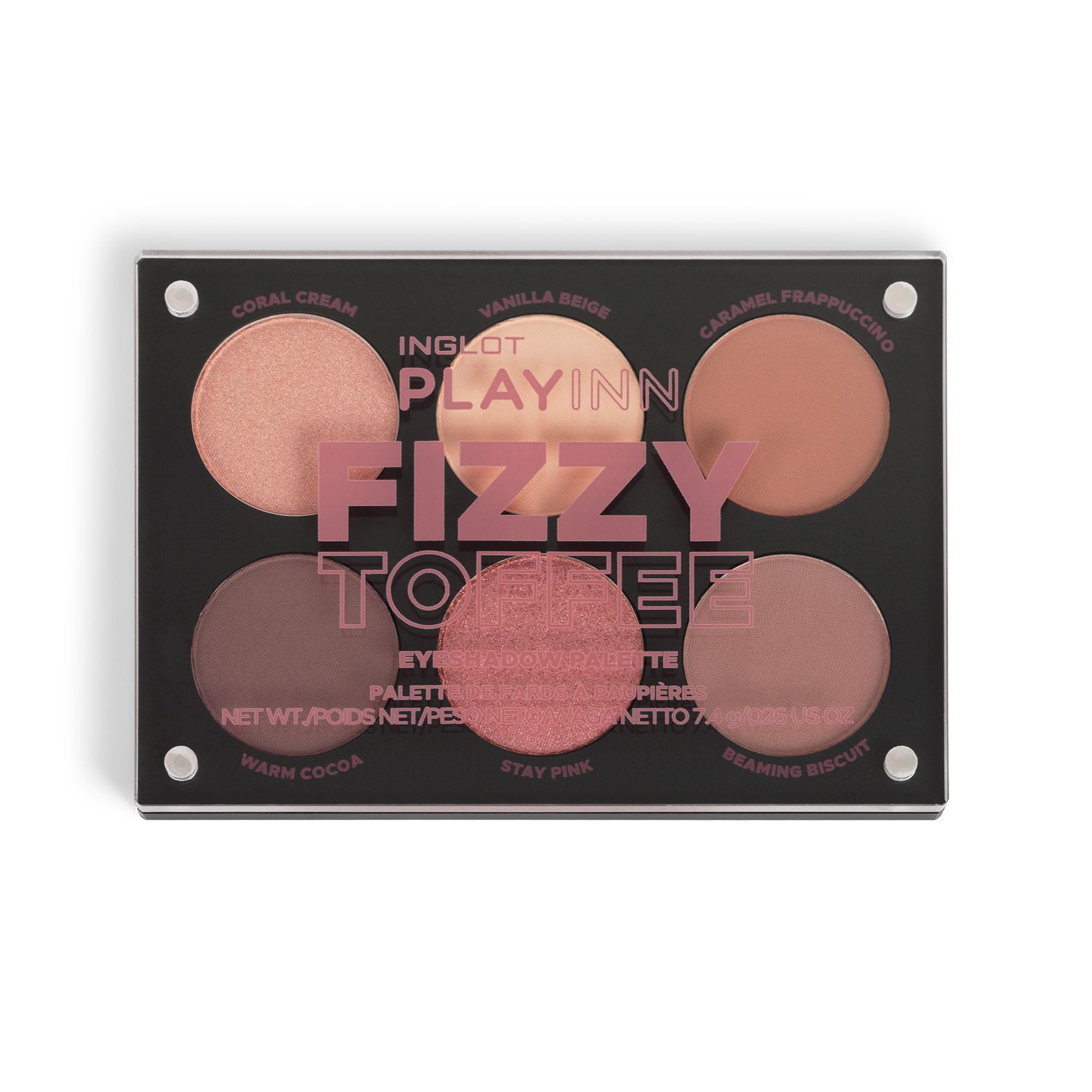 Inglot Playinn Palette Di Ombretti Fizzy Toffee | Ombretti Opachi E Brillanti | Marroni E Beige Classici Con Rosa Iridescente | Colori Universali | Eyeshadow Palette | 8 G-image