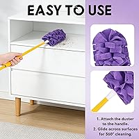 Vista 3 de Recambio de plumero reutilizable, repuesto de plumero reutilizable, plumeros de forro polar reutilizables, plumeros planos de plumas, almohadillas