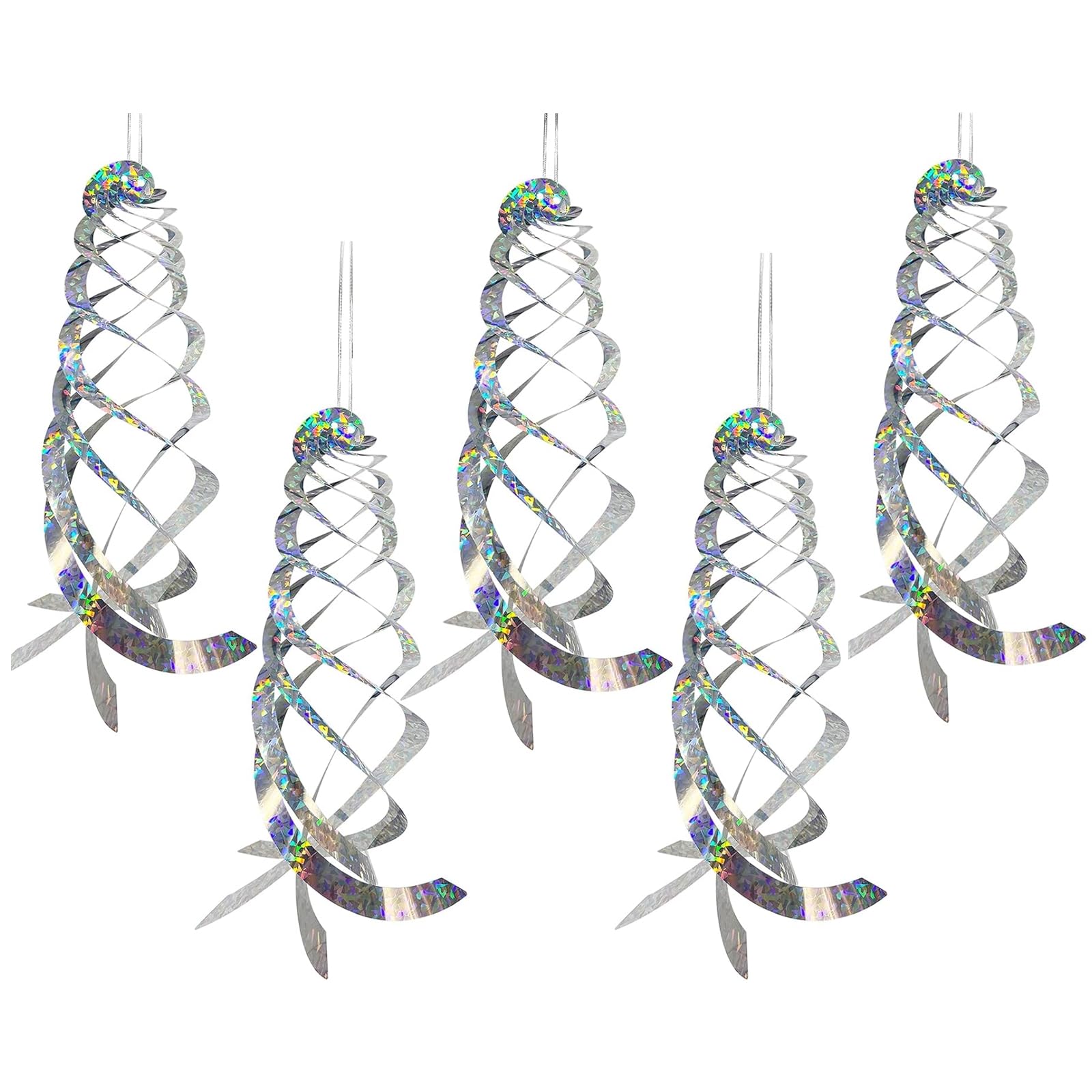 5 Piece Anti-Bird Spiral Reflector Anti-Bird Spiral Reflector Silver ...