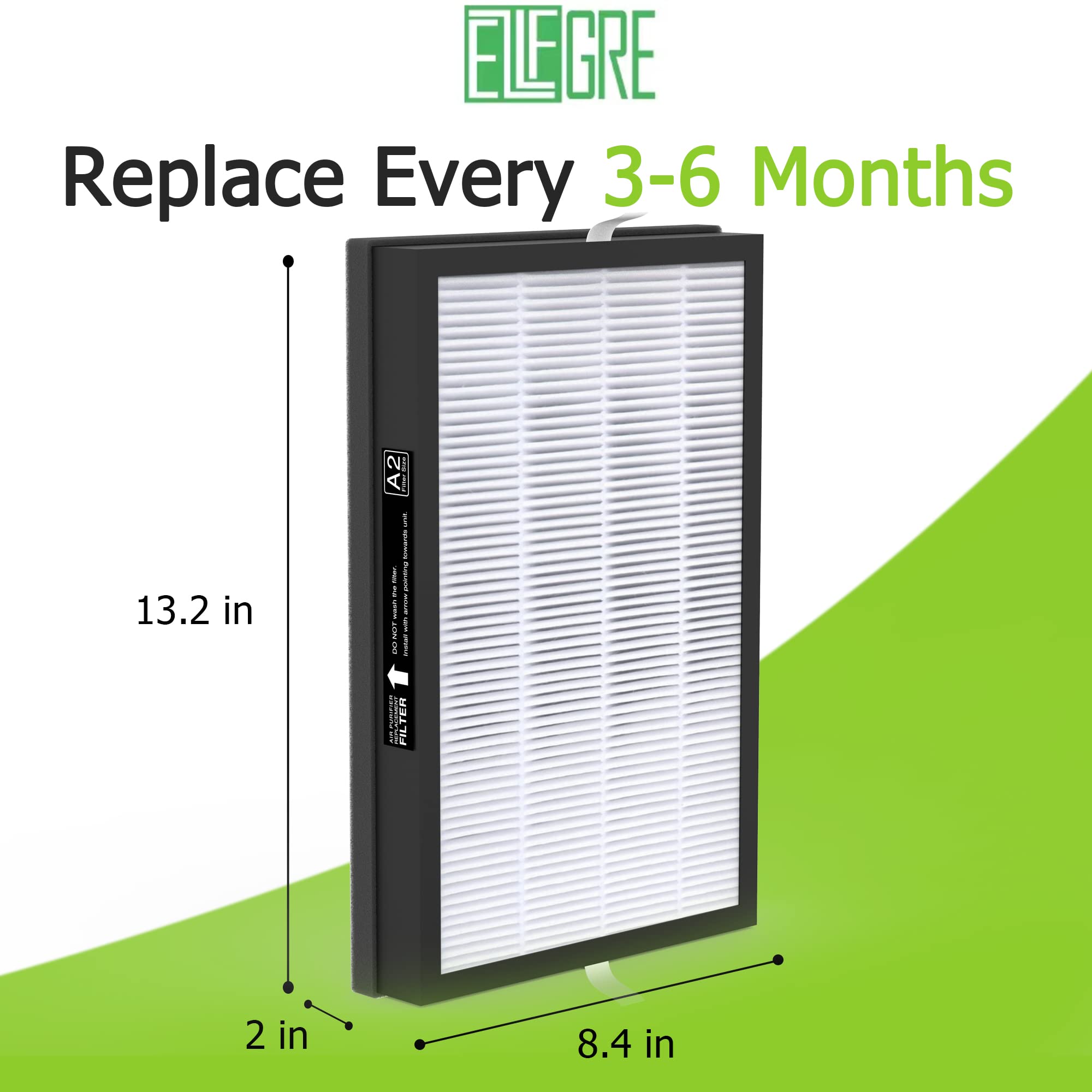 2-pak filtrów zamiennych HEPA A2 H13, kompatybilny z oczyszczaczem powietrza pokojowego Filtrete 3M A2 FAP-C02-A2, FAP-C03-A2, FAP-T03-A2, FAP-SC02L, nr części 1150101