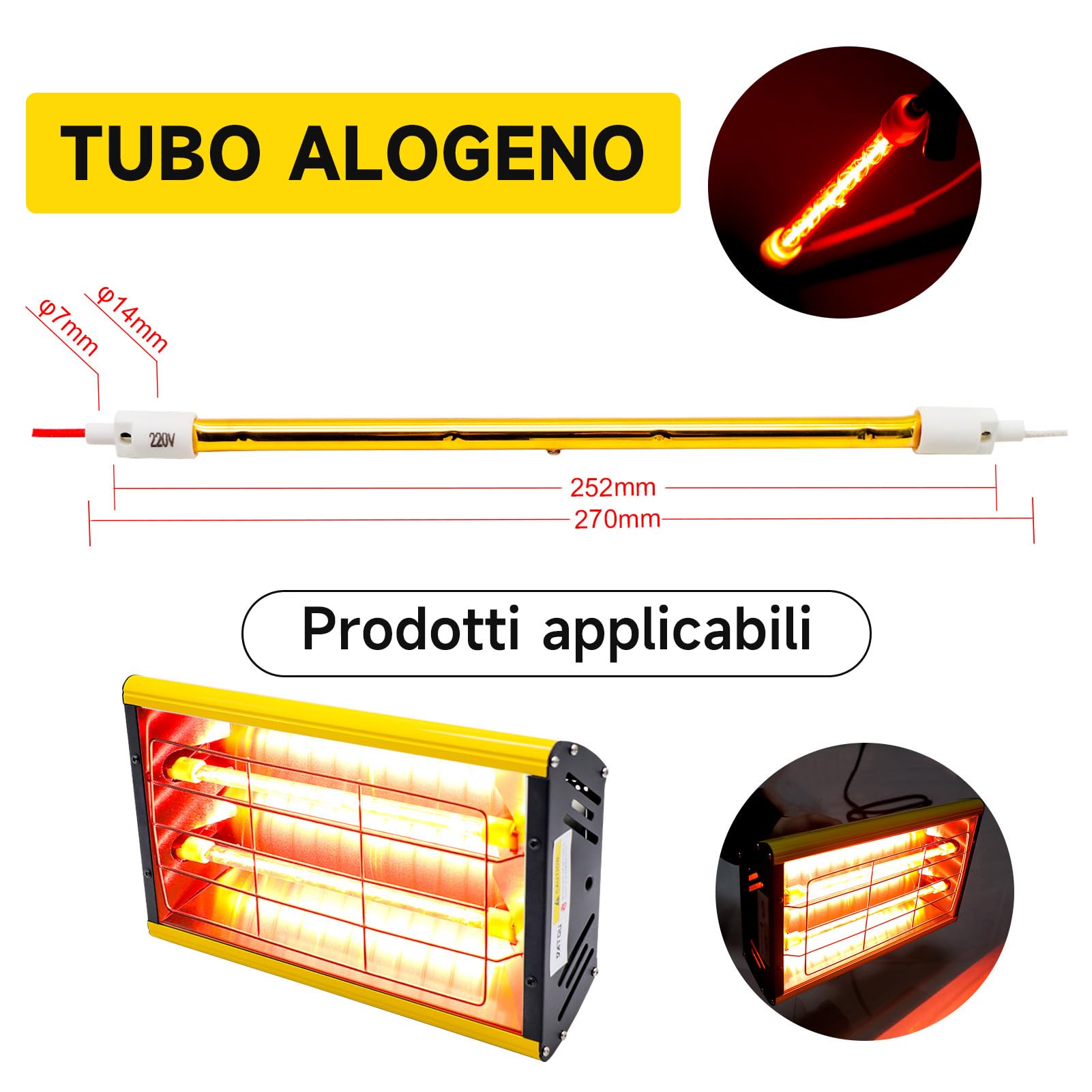 DATOUBOSS Lampada Infrarossi per Carrozzeria 2000W, Lampada per Asciugatura Vernice 220V Essiccatore Portatile a Infrarossi per Riparazione Carrozzeria Auto Lavori di Verniciatura