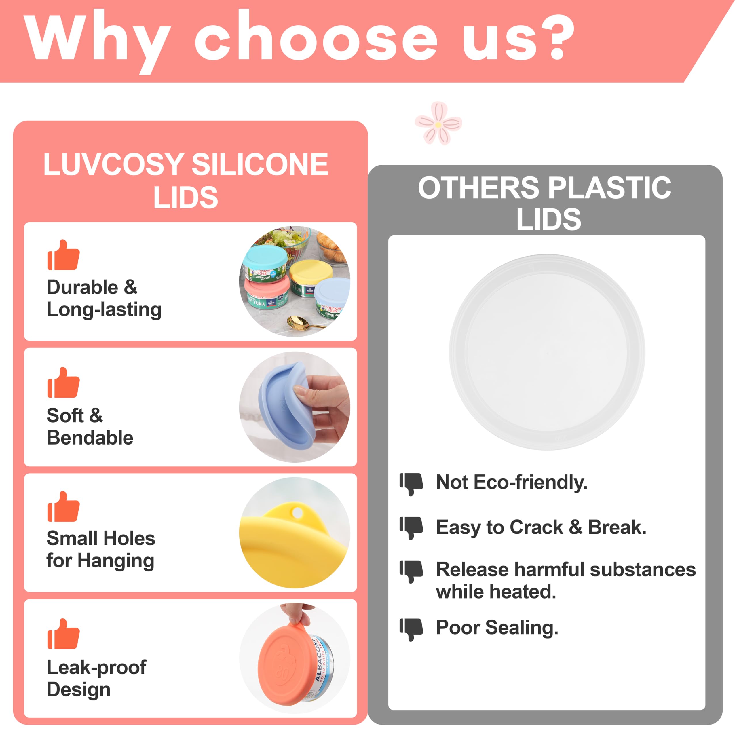 LUVCOSY 4 fundas de silicona de 4 pulgadas para latas de atún abejorro y pollo del mar (12 onzas), tapas de lata para latas de 4 pulgadas, cubiertas de latas para productos enlatados, cubierta de