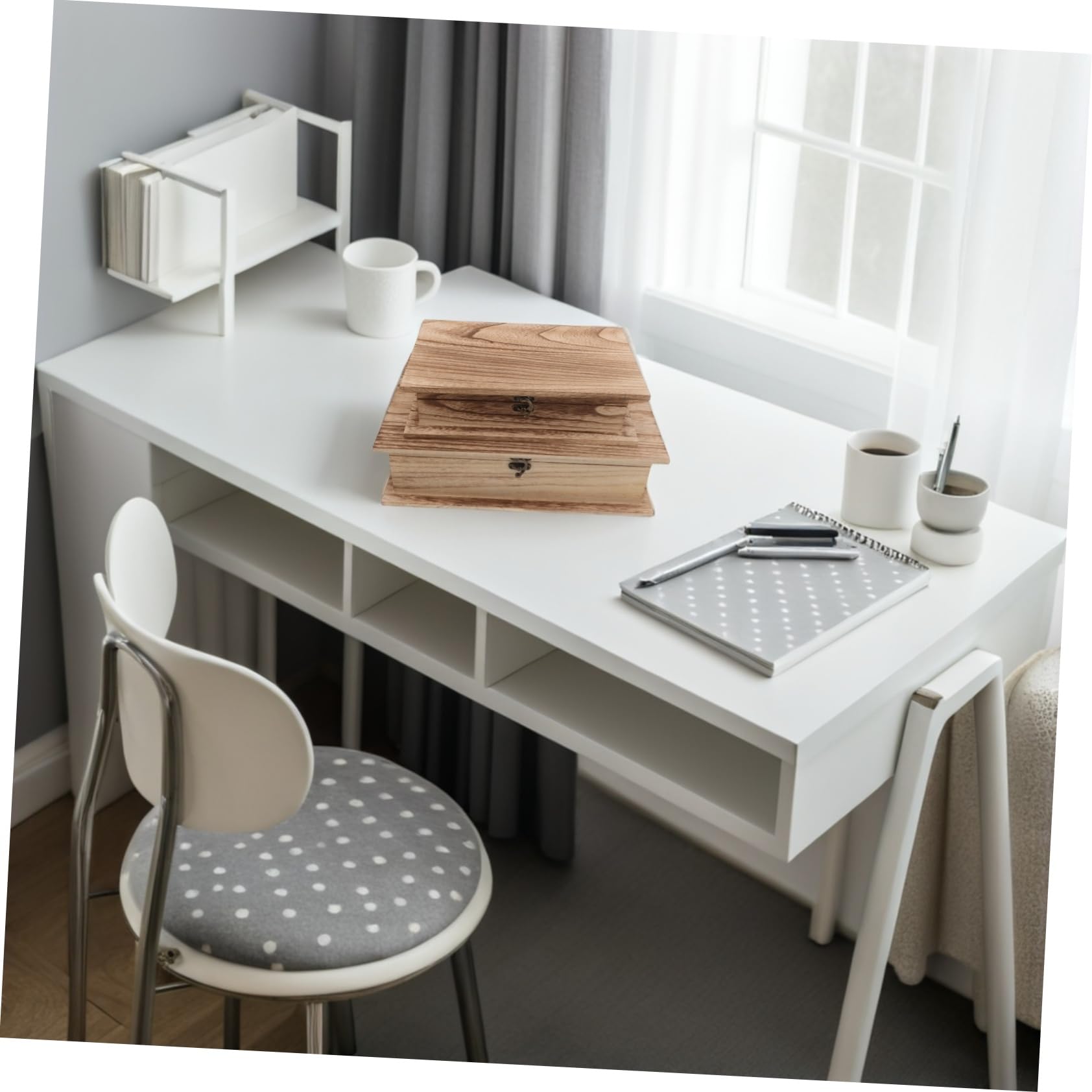 PartyKindom 2 Piezas Caja de Madera para Guardar la Biblia Joyero de Madera Caja de Recuerdos con Tapa de Escritorio para Tarjetas Joyas Recuerdos Decorativa Dormitorio