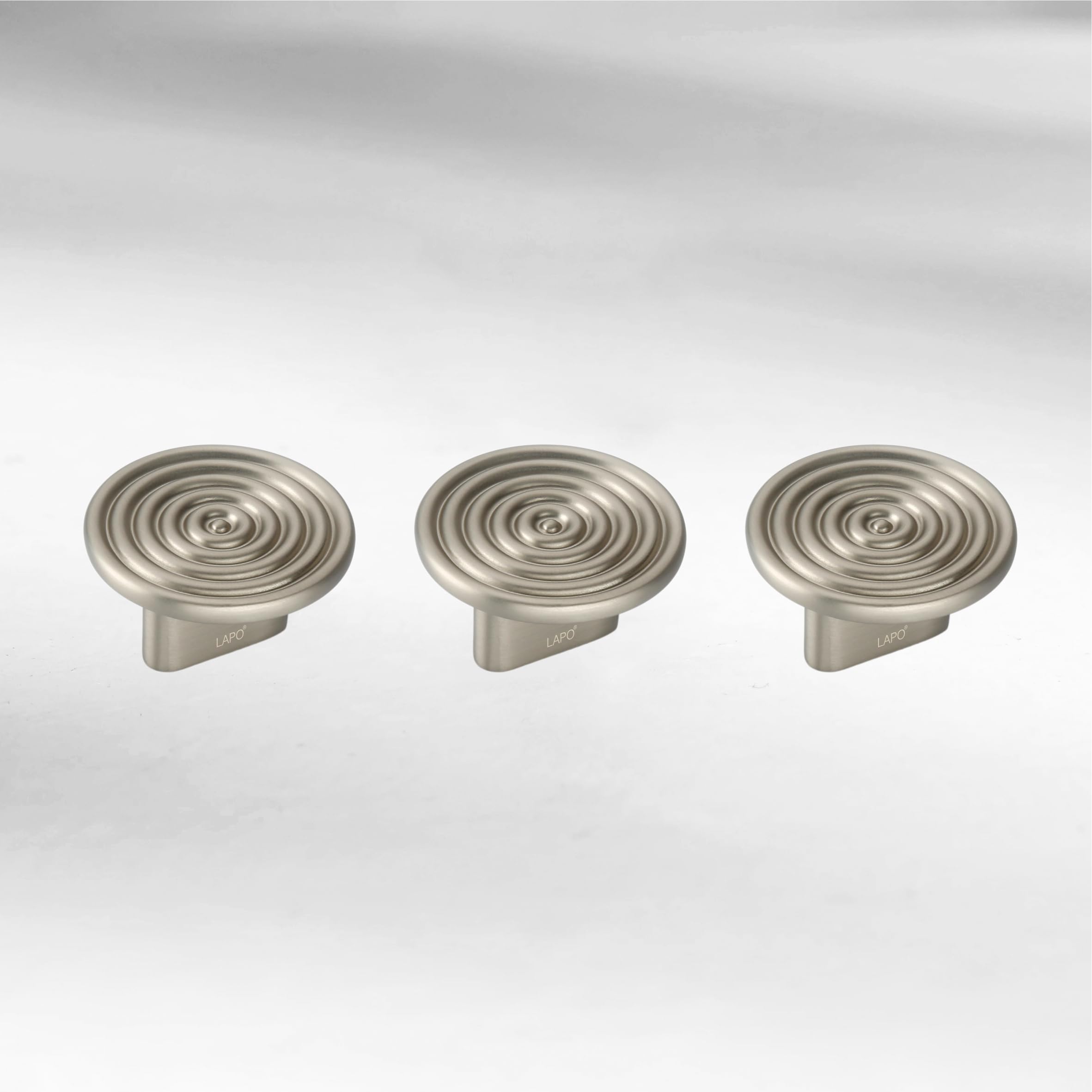 LAPO 3 Piece Drawer Knobs for Kitchen– Door Knob for Cabinets, Cupboards & Dressers (Material-Zinc, Satin Matt Finish) KN
