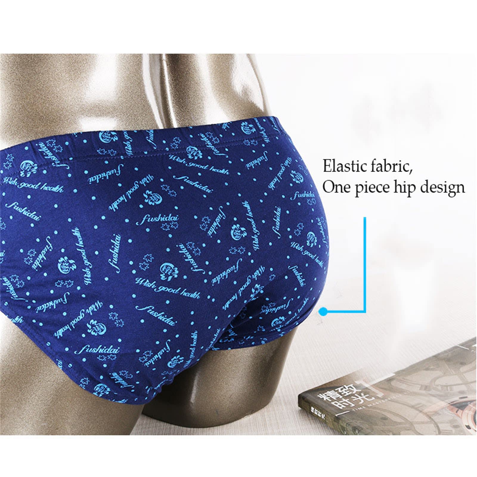 Boxer Uomo 4 Pack Biancheria Intima da Uomo in Cotone Slips Traspirante Sciolto Middledged Vita Media Slip L-6Xl-4 Gray,5XL