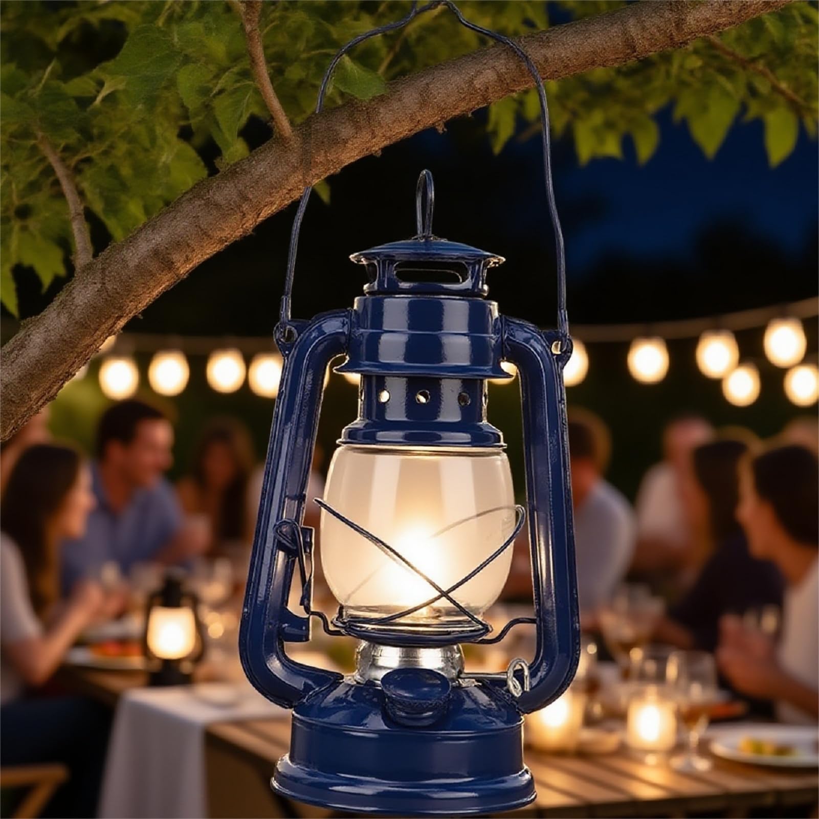 2 Pièces Lampes À Pétrole Rétro Lampe À Pétrole De Camping Lanterne À Huile Vintage Lanterne Tempête Vintage Pour Pique-Nique Jardin Extérieur Cour Randonnée (Rouge+Bleu)