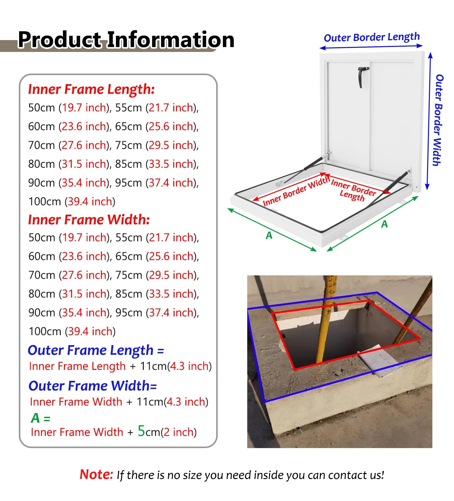 Pannello di accesso chiudibile con barra idraulica, copertura per portello del tetto, varie dimensioni (65 x 70 cm, 165 x 177,8 cm) – soluzione sicura e facile da accedere per case e aziende