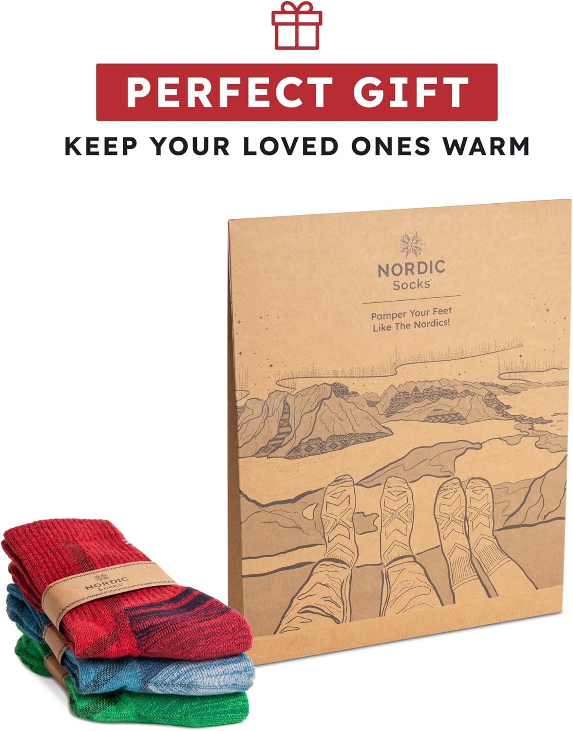 NORDIC Socks Merino Wool Lightweight Hiking Socks for Men & Women, 3-Pack Crew, Anti-Blister, Moisture-Wicking - Image 5