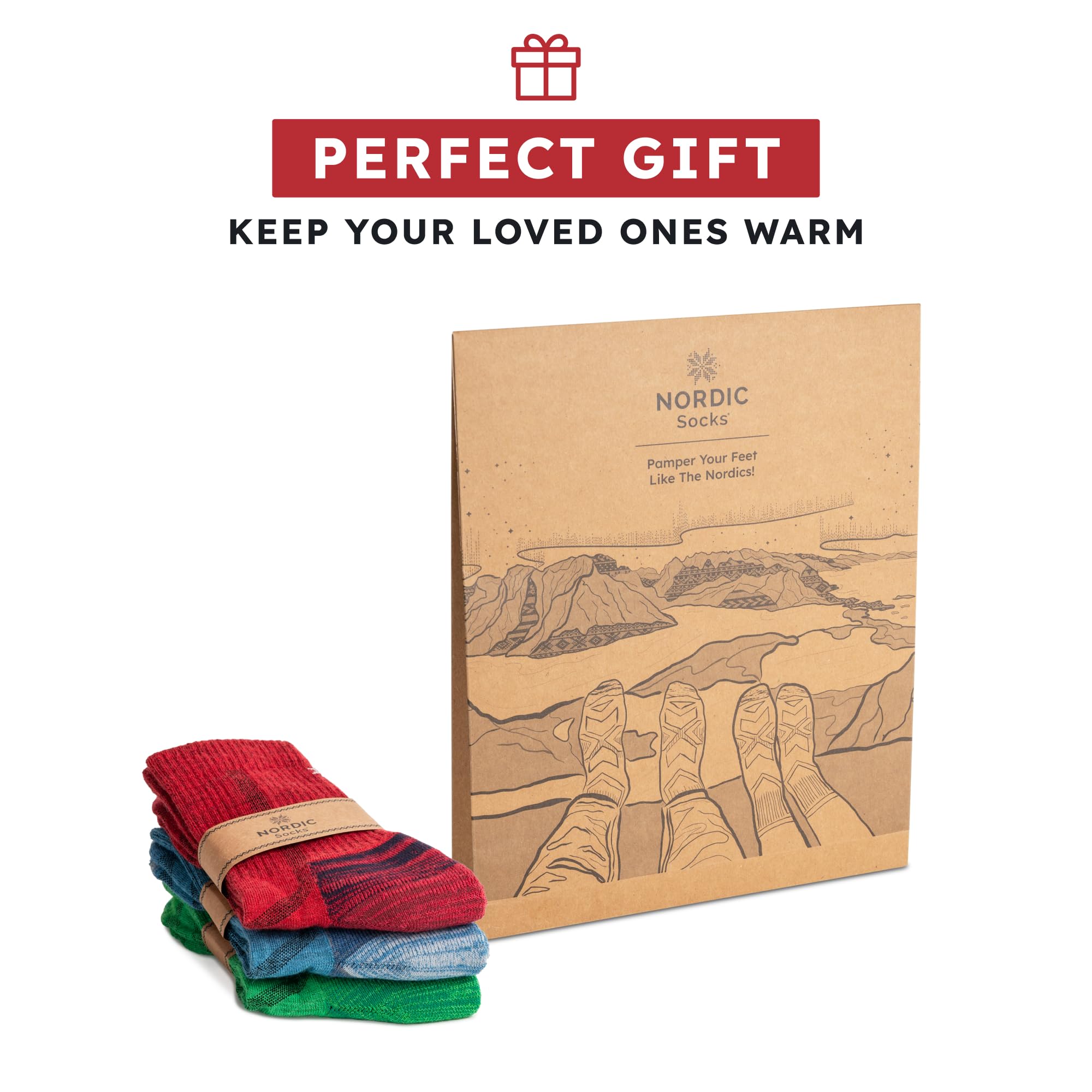 NORDIC Socks Calze Hiking Lana Merino 3 paia | Calzini da Trekking, Anti-Vesciche, Assorbono l'Umidità, Antiodore