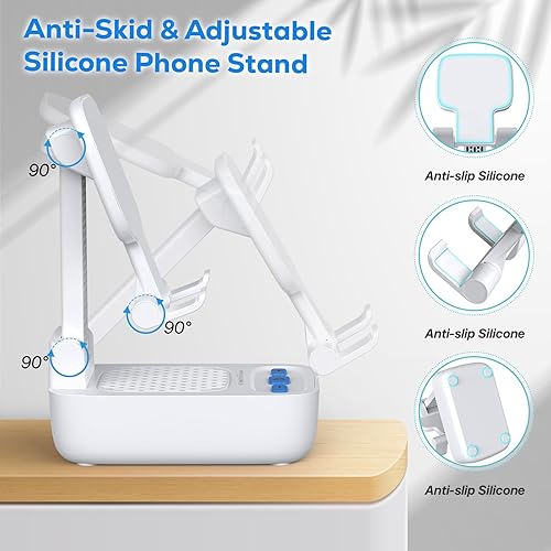 Miniatura 2 de Regalos para hombres y mujeres, de esposa, soporte para teléfono celular con altavoz Bluetooth inalámbrico, graves fuertes y altavoz de sonido