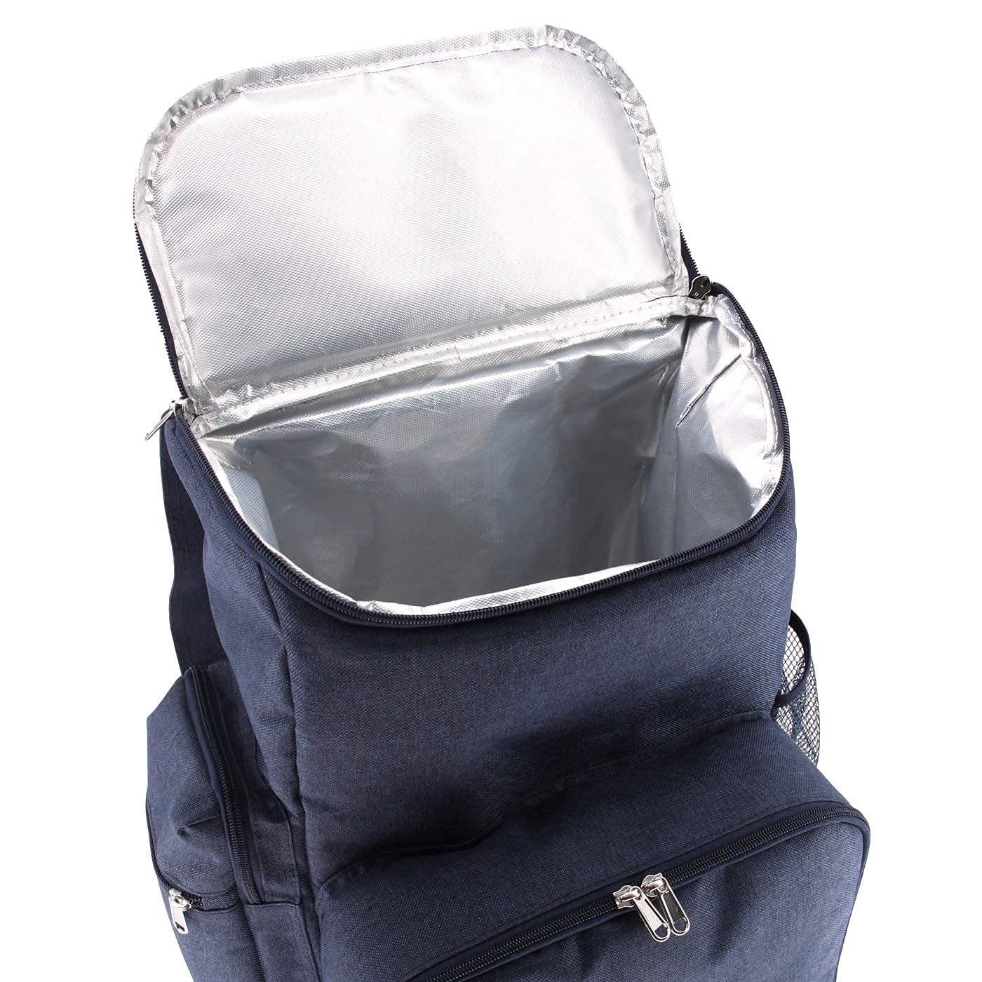 Les Jardins de la Comtesse - Zaino da picnic con scaletta, 4 persone, colore: blu, completo di scomparto isotermico, piatti robusti e leggeri, molte tasche, 29 x 15 x 44 cm