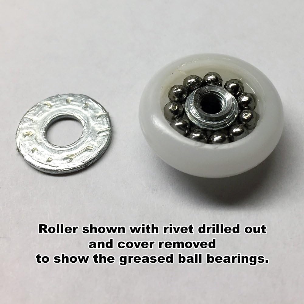 Door Roller Assembly, 7/8 in., Convex, Plastic Tires, Steel Bracket & Ball Bearings, Pack of 1