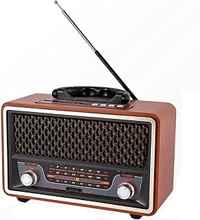 Retro Wood Bluetooth Radio, FM Radio, CD Player Wood Speaker System, Wireless Bluetooth Audio Streaming, Support Remote Control for Home Stereo System USB SD AUX