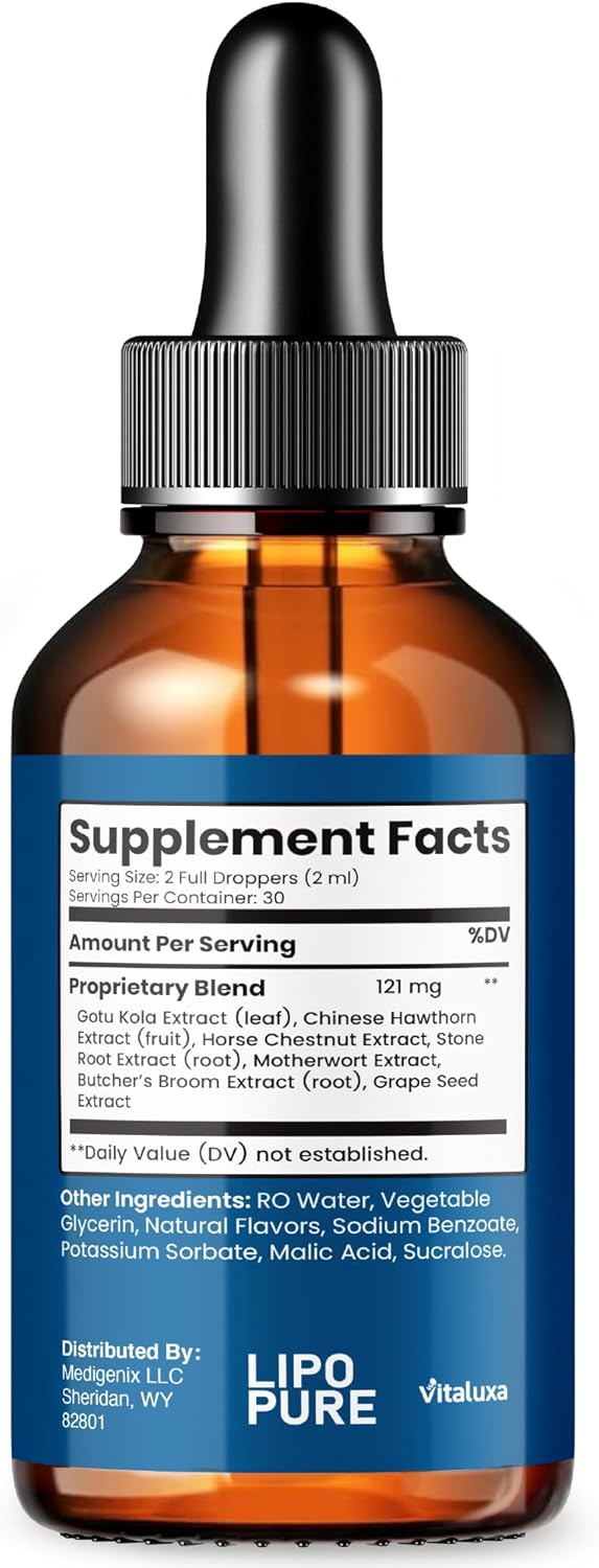 (3 Pack) Lipo Pure Drops, LipoPure Liquid Dietary Supplement Premium Daily Blend for Overall Health & Wellness, LipoPur Advanced Formula Maximum Strength Support All Natural Ingredients Review (6oz)