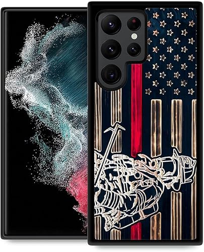 Miniatura 1 de DAIZAG Funda compatible con Samsung Galaxy S23 Ultra, bandera de grano de madera, bandera estadounidense 002 para hombre y mujer, protección