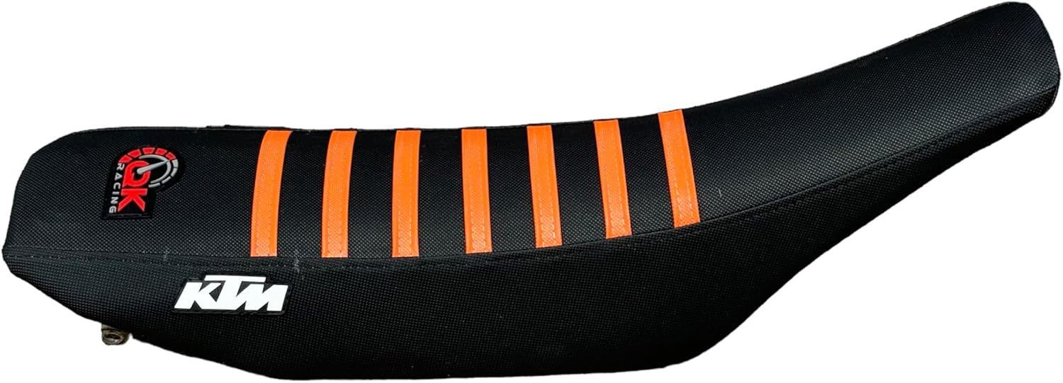 Premium Multi Grip Seat Cover - Compatible Fit for KTM Sx Sxf 125 250 350 450 seat Cover 2001-2006 Black Orange Rib S28