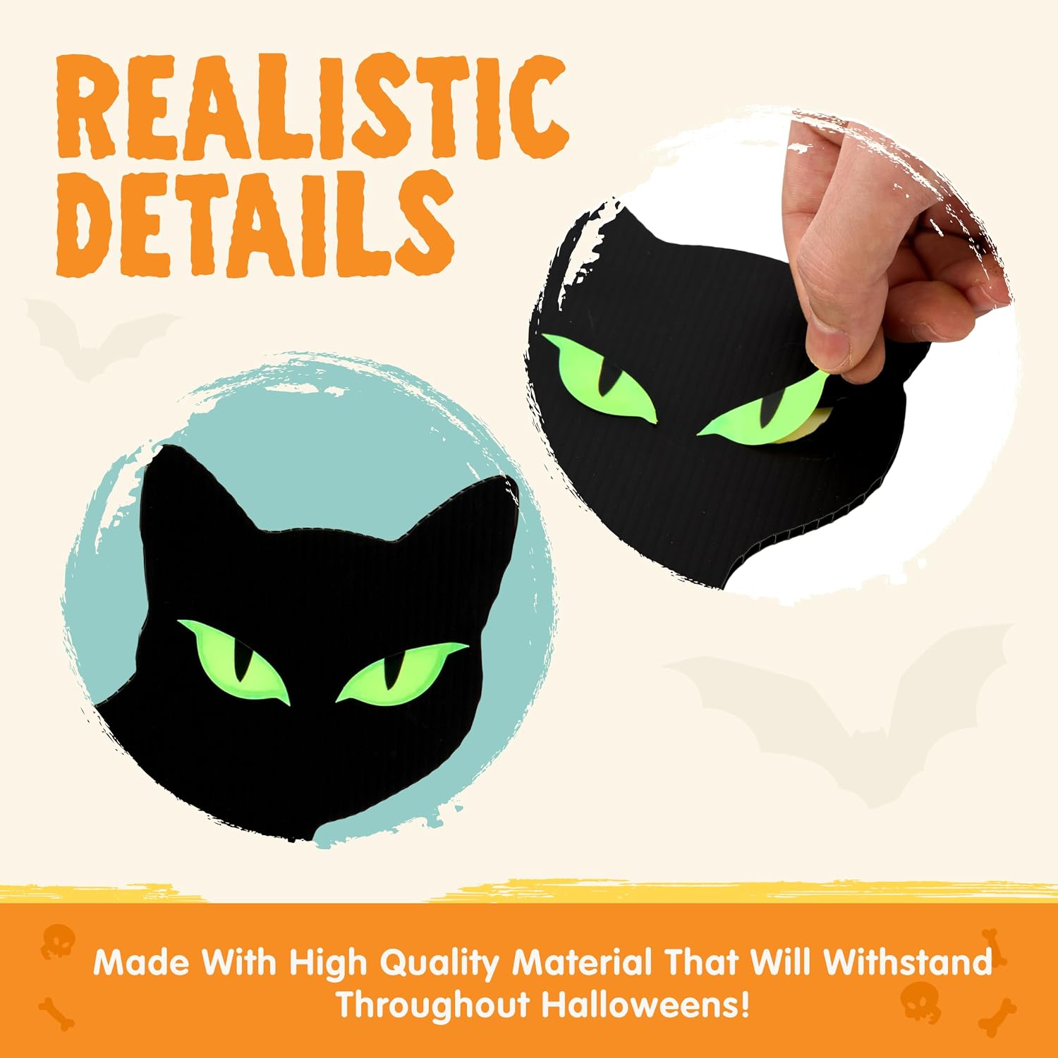 JOYIN 6 Pcs Halloween Black Cat Yard Signs Decorations Outdoor Yard Stakes, Halloween Stakes with Glow in Dark Eyes, Scary Silhouette Decor for Pathway Graveyard Garden Lawn Patio Party Supplies image 3