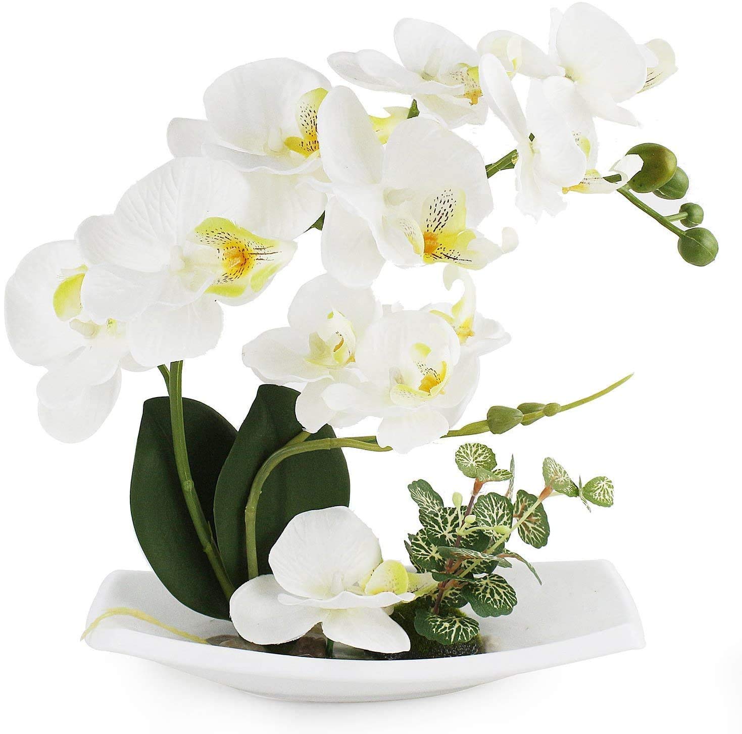 Buy Artificial Orchid Fake Plants Indoor Faux Flowers Arrangements with