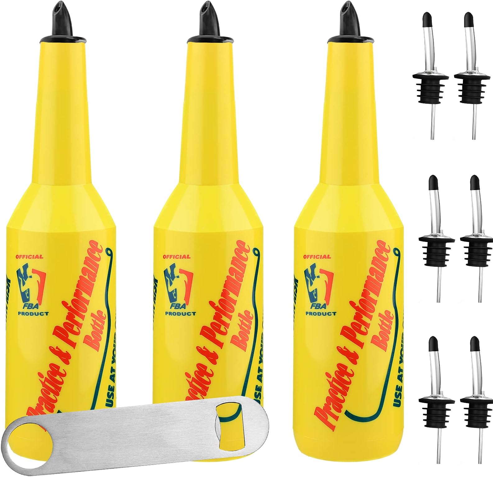 SuproBarware Flair Bottle Decorative Bottles - 25oz/750ml Height Flair Bartender Practice & Performance Bottle, Set of 10