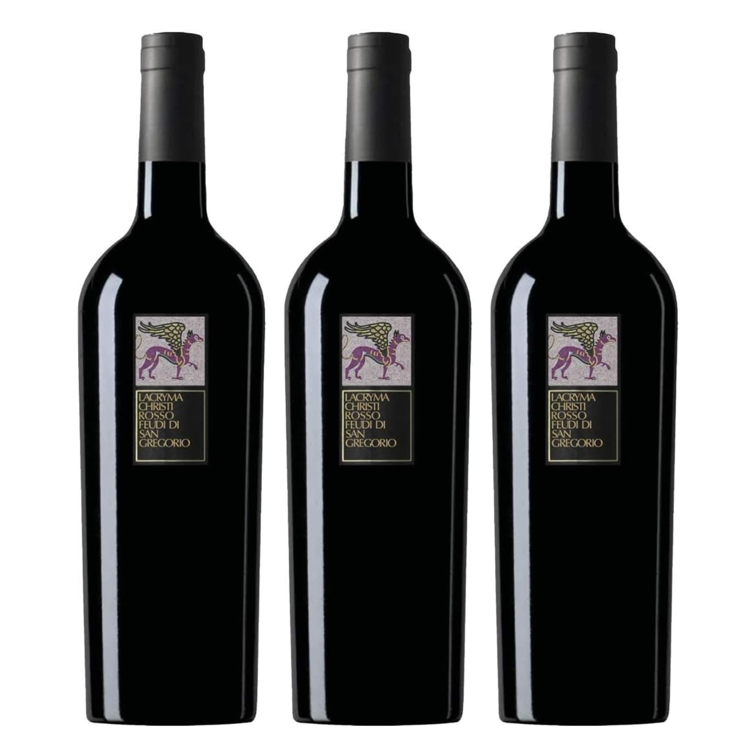 Feudi di San Gregorio | Lacryma Christi Rosso del Vesuvio | Vino Rosso della Campania | Confezione da 3 Bottiglie da 750ml