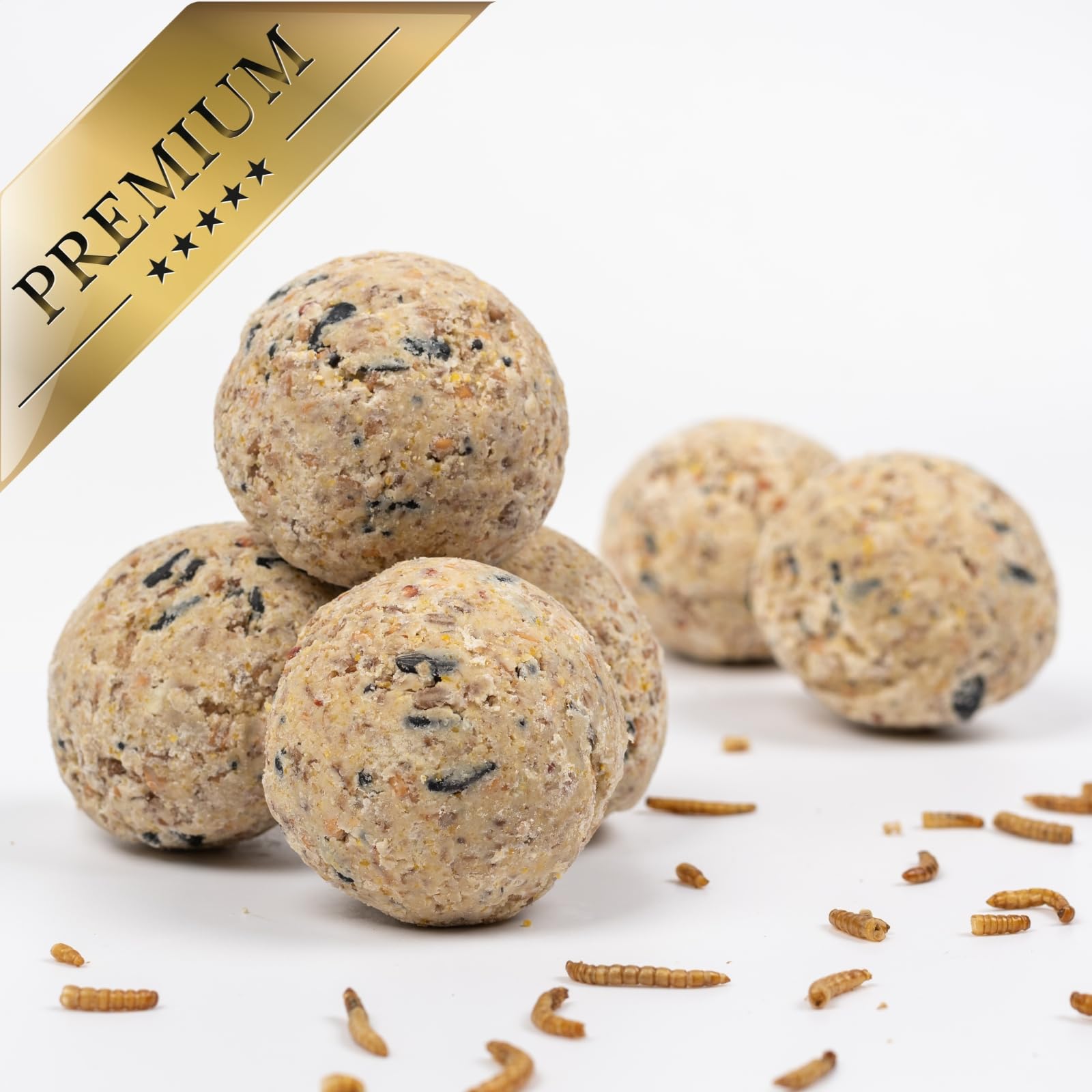 Lyra Pet® 200 STK. Meisenknödel Protein Boost ohne Netz à 90 g = 18 kg | Fetthaltiges Vogelfutter mit Mehlwürmern - Proteinreiche Energiequelle für Wildvögel - Nährstoffe für Sommer & Winter