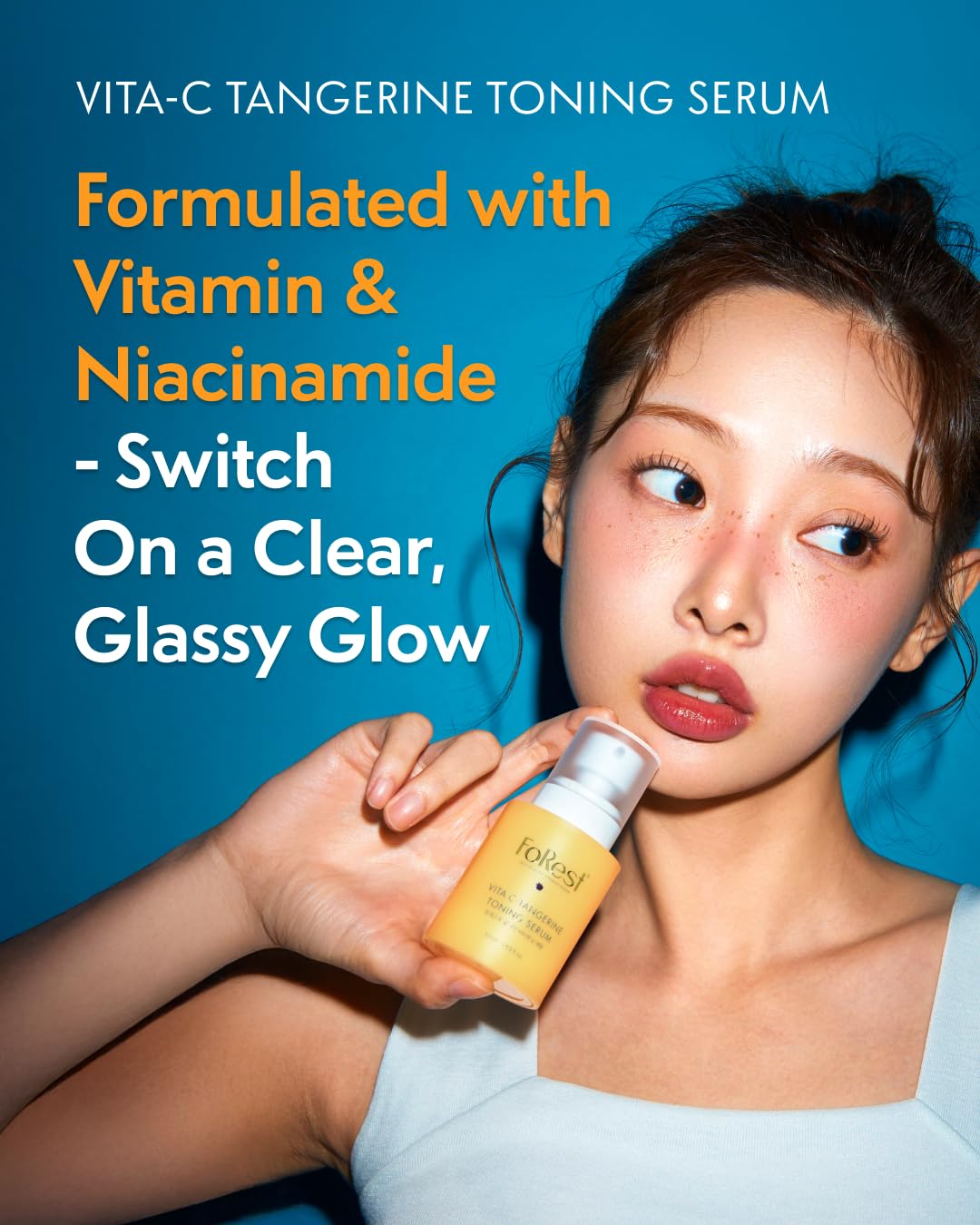 FOREST Vita C-Tangerine Toning Serum 1.69 fl. oz vitamin serum enriched with Mandarin Extract Niacinamide 5 Panthenol and Glutathione infused Vitamin Capsules for Glow Boost, Korean Skin Care - Image 2