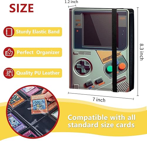Miniatura 9 de Carpeta de tarjetas de 4 bolsillos con capacidad para 160 tarjetas, carpeta de álbum de coleccionista de libros de tarjetas para Yugioh, MTG, TCG,