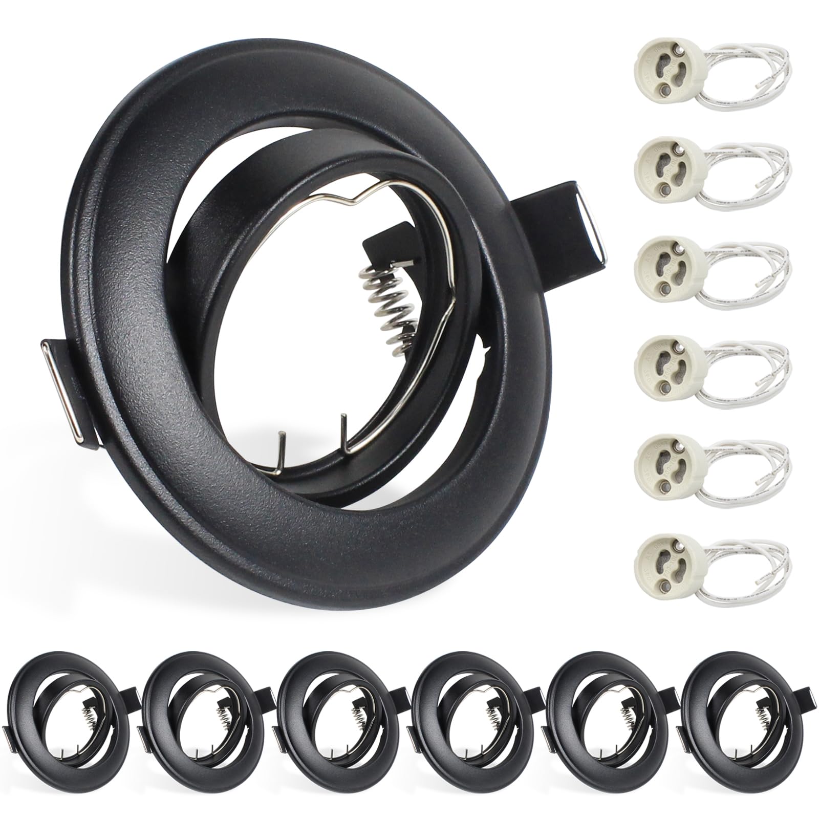 Wondlumi 6er GU10 Einbaurahmen 68-85mm Einbaustrahler LED Sc