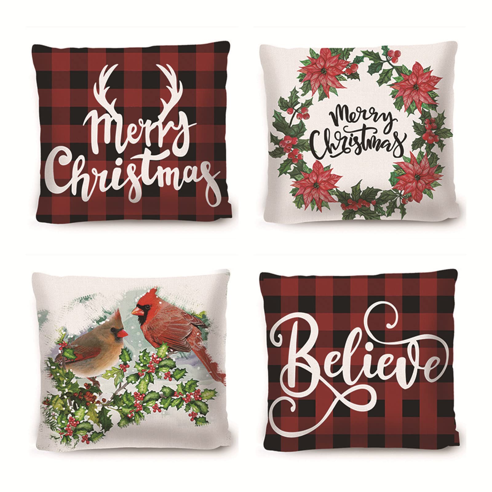 Housses de coussin tartan en lin 70x70cm pour embellir le canapé du salon