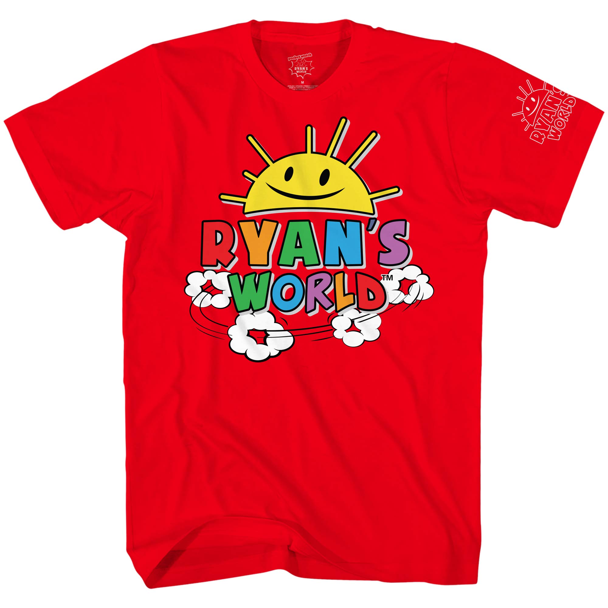 Mad Engine Ryan's World Logo Clouds Little Boys Kids T-Shirt Licensed