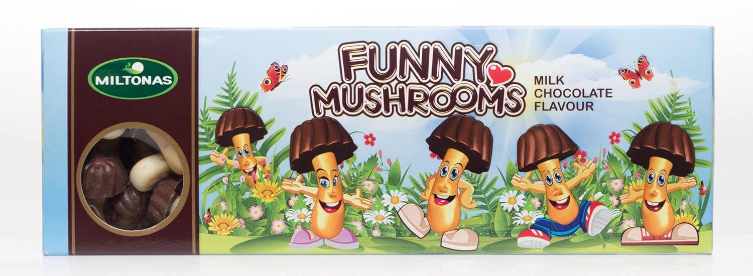 Miltonas Mini Mushroom Shaped Chocolate Cookies - Funny Chocolate Mushrooms Great for Weddings, Anniversaries & Birthday’s - Crunchy Bite Sized Pieces (Pack of 3)