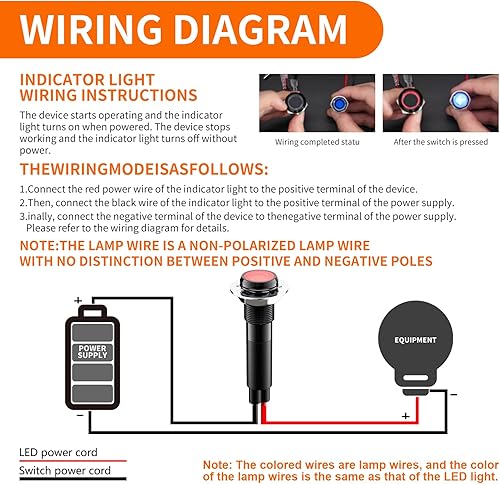 Miniatura 3 de 5 piezas de luz indicadora LED de 8 mm (516'') 12V 24V lámpara piloto de metal Aluminio negro anodizado impermeable ip67 luz de señal roja