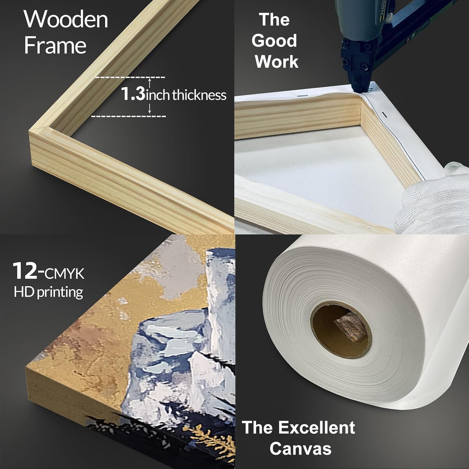 Landada Large Bear canvas wall art, Polar Bear Vintage Forest Painting Wildlife Animal-Themed Art Prints for Living Room, Bedroom, Dining Room Home Decor, 32x16 Inch - Image 6