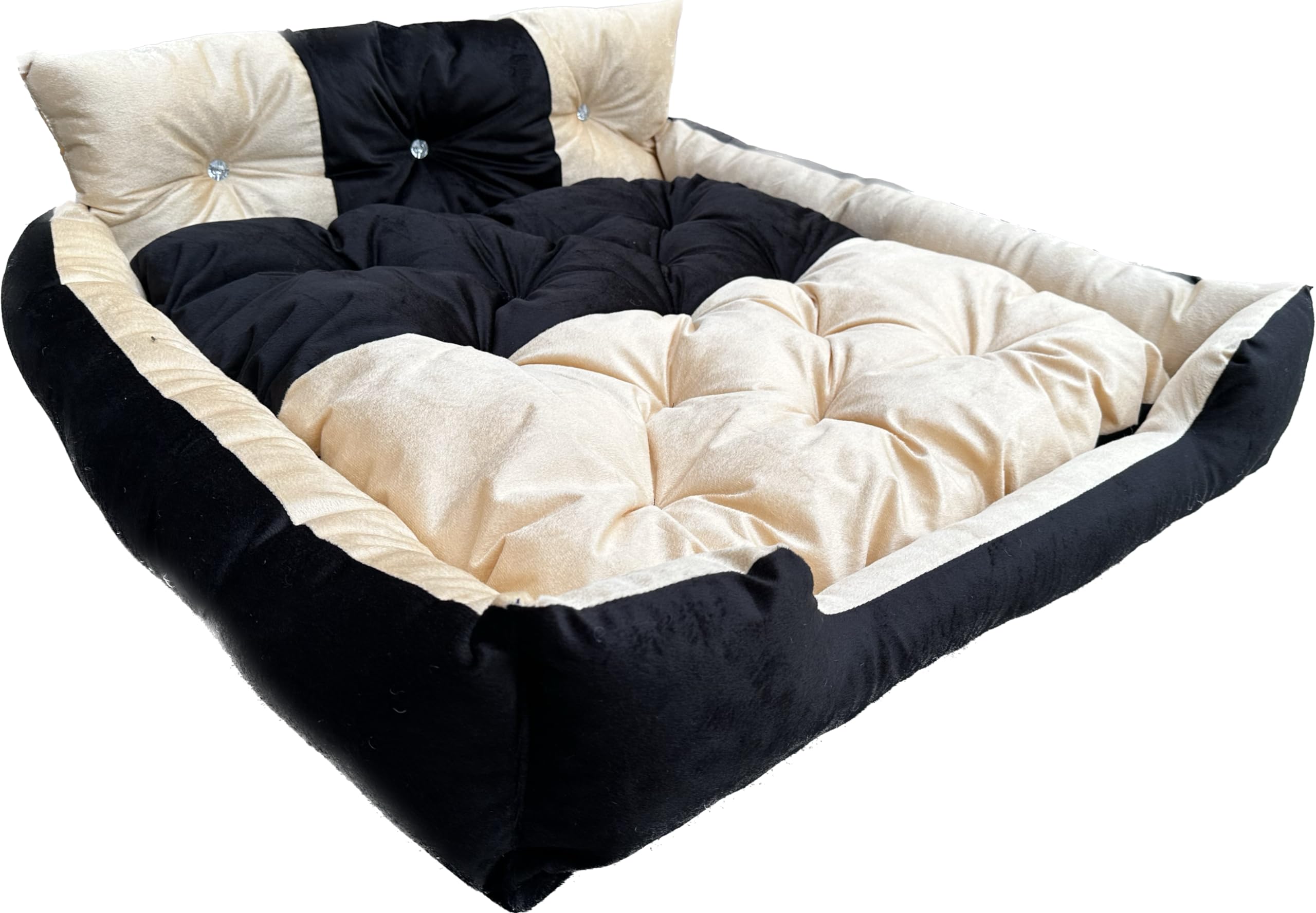 ROYALS RORE Dog Beds & Cat beds Washable Reversible Pet Beds Cream & Black Anti Slip Hand or Machine Washable (Dimond Look) (L) (B0CKRS5GV3) Amazon Price History, Amazon Price Tracker