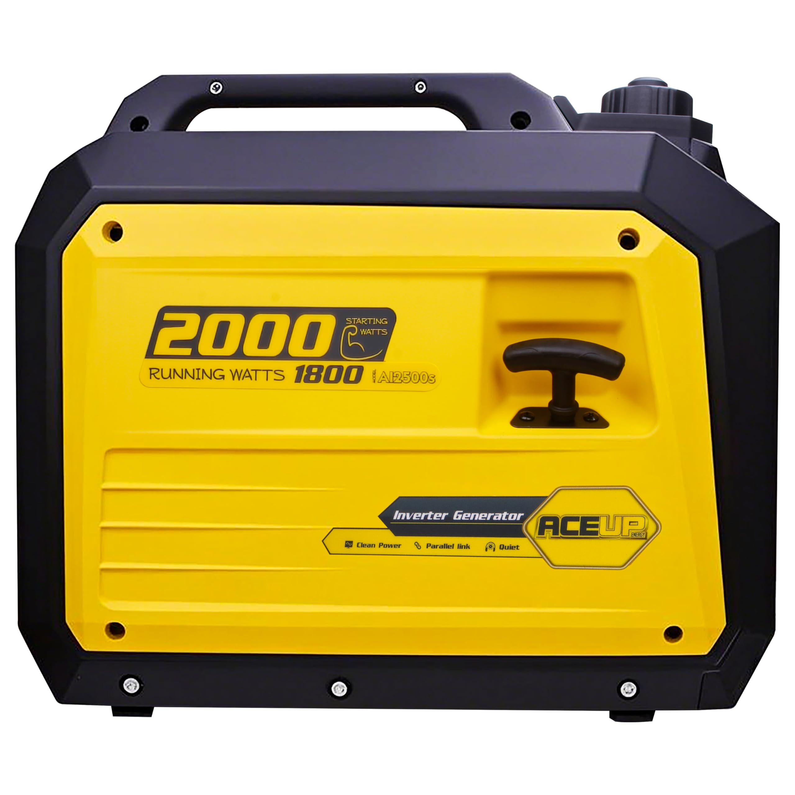 Aceup Energy - Grupo electrógeno de gasolina, 2000W generador de emergencia portátil silencioso con pantalla digital, modo ecológico, para acampar, exterior, uso doméstico, viajes en RV