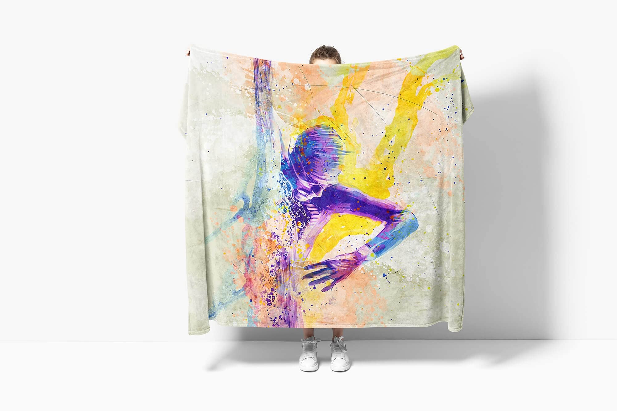 SplashArt Sport Handtuch Strandhandtuch Saunatuch Kuscheldecke Kunstvoll Schwimmen III Sp Größe 180 x 130 cm (Tagesdecke - Sherpa Flies)