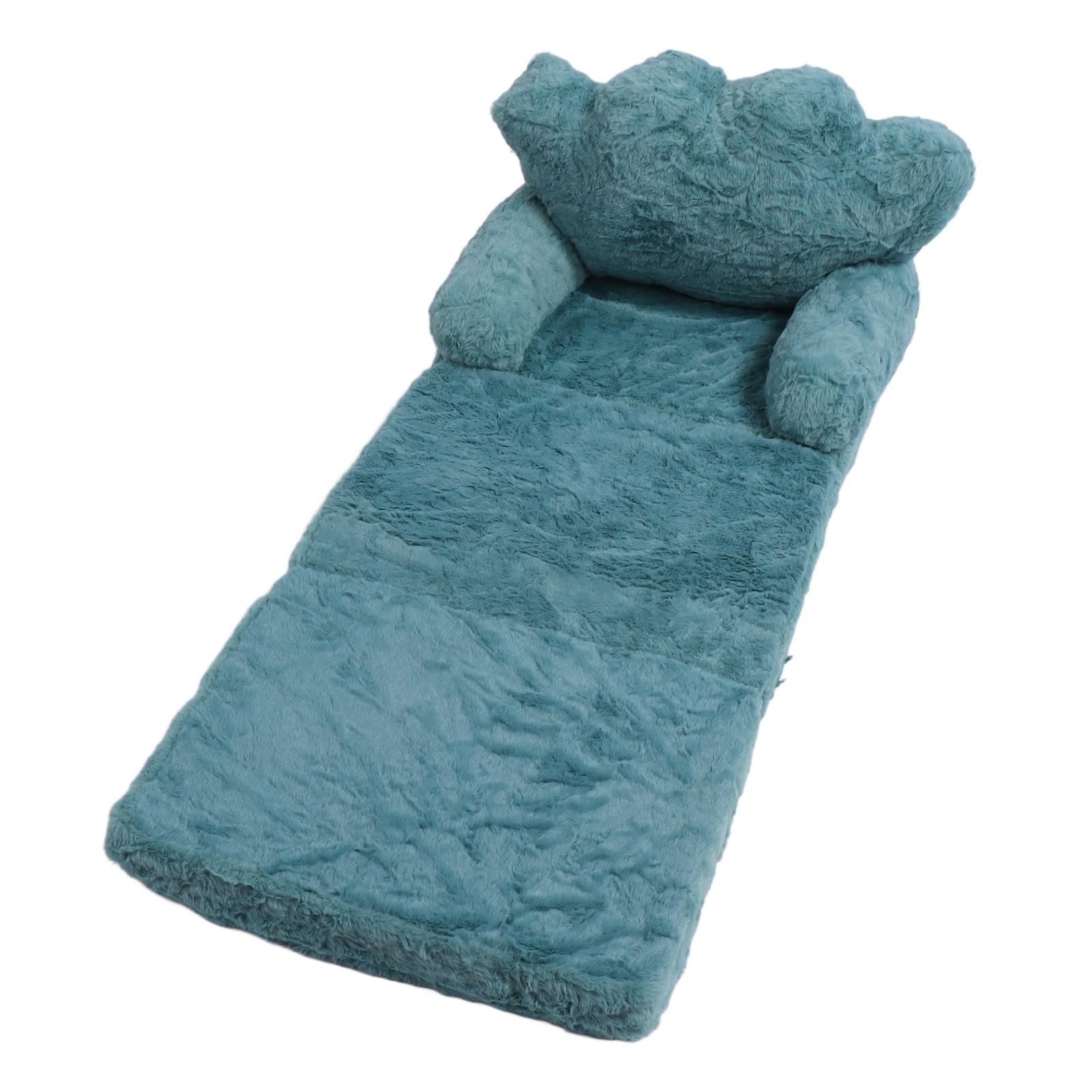 Mingzhe Krzesełko dla Dzieci Urocza Rozkładana Kanapa Zielona Miękka Tkanina Sofa PP Bawełna Lekka Składana z Wzorem w koronę do Czytania w Przedszkolu