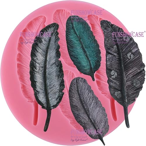 Miniatura 7 de Molde de silicona para decoración de pasteles de plumas para hacer azúcar, chocolate, fondant, resina epoxi, arcilla polimérica, fabricación de jabón