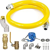 Vista 7 de Kit de conector de línea de gas de 36 pulgadas, línea de gas flexible para estufa, secador, diámetro de tubería de 1 pulgada. OD