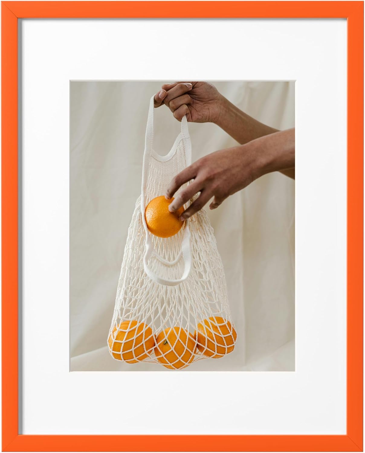 eletecpro 16x20 Picture Frame, Orange Frame Display Picture 11x14 with Mat or 16x20 No Mat, Colorful Frame Made of Engineered Wood and Clear Acrylic, Large Poster Frame for Gallery Wall Decor