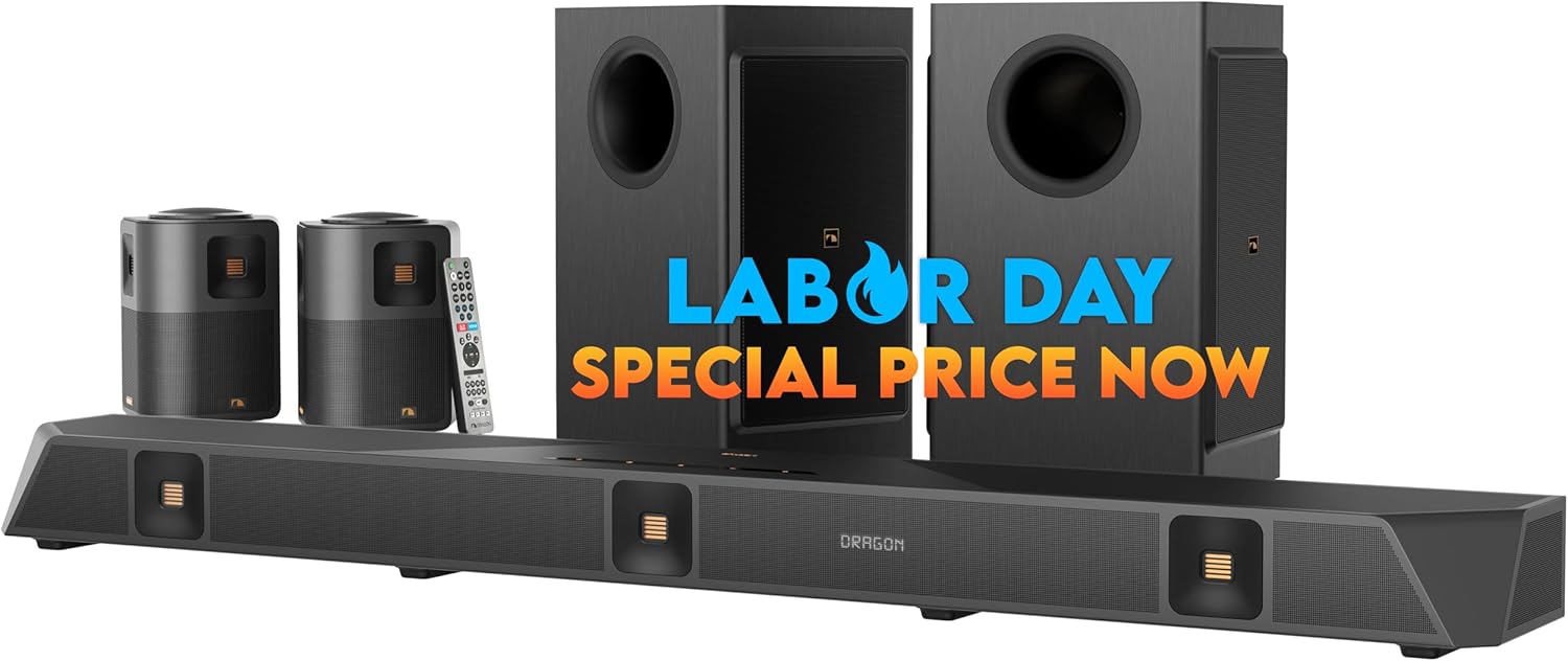 Nakamichi Dragon 11.4.6 Home Surround Sound System with Dolby Atmos and DTS:X Pro. Soundbar Meets AV Receiver