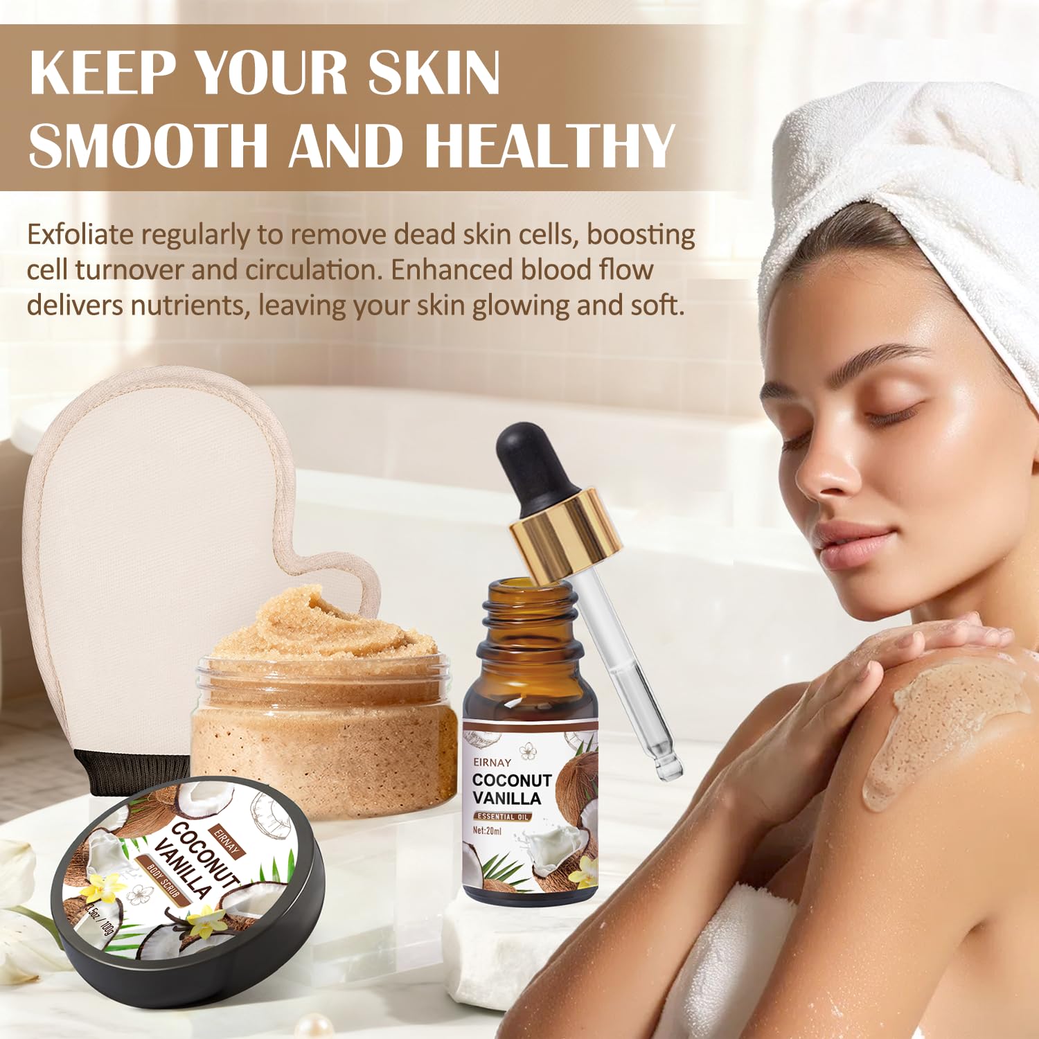Mothers Day Gifts For Women - 16 PCS Birthday Gift Basket for Women Set of Coconut Vanilla Self Pampering Set, Includes Luxurious Home Spa Shower Gel Bubble Bath