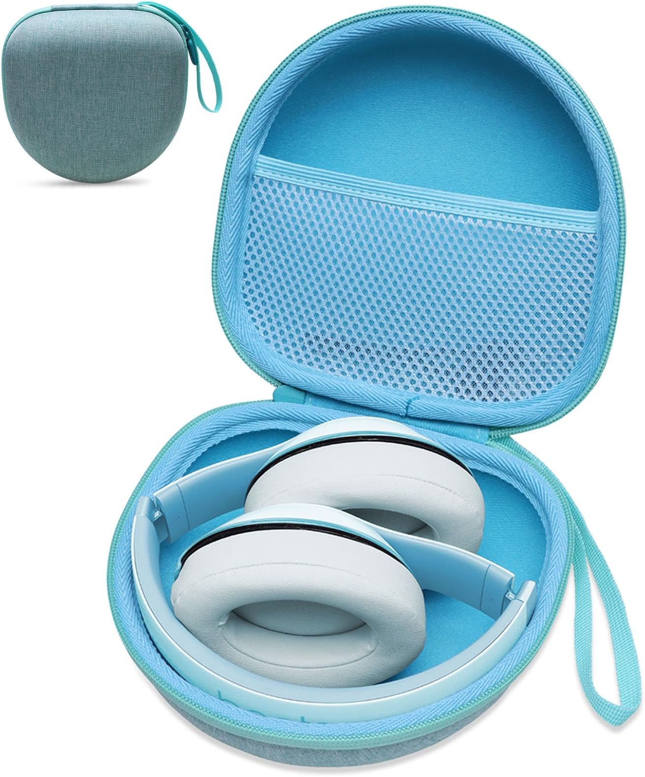 L LTGEM Headphone Case for Beats/JBL/TOZO/BERIBES/KVIDIO Wireless Bluetooth Noise Cancelling Over-Ear Headphones - Hard Shell Travel Protective Carrying Case Bag, Mint Green