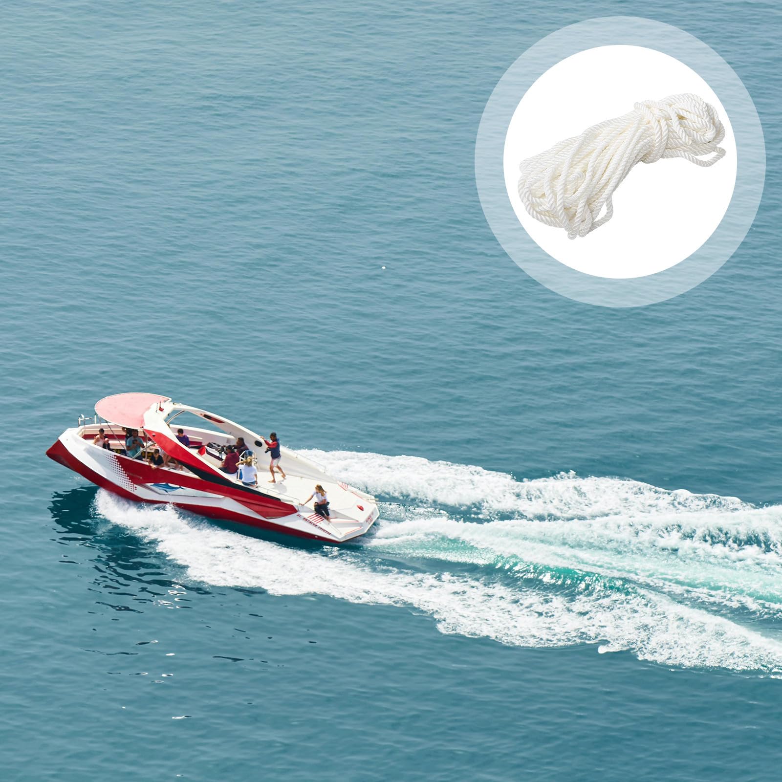 Weißes Nylonseil 12mm für Bootsanlegeleinen und Docking