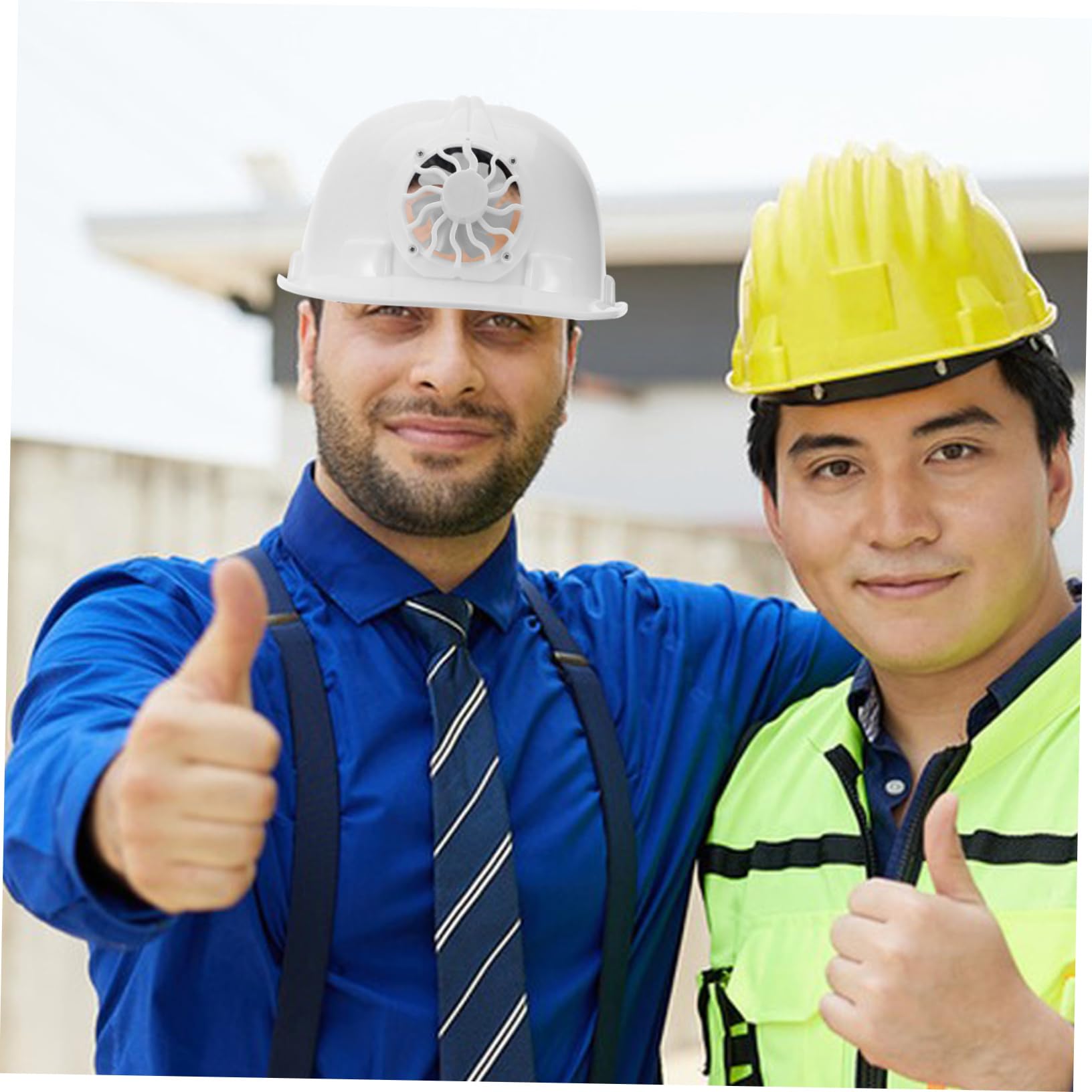 Ventilador De Casco Portátil Motorizado Protector De Cuello del Sol Revestimientos Construcción De Casco De Seguridad Ventilador De Energía Solar Faro Componente Electrónico Yellow