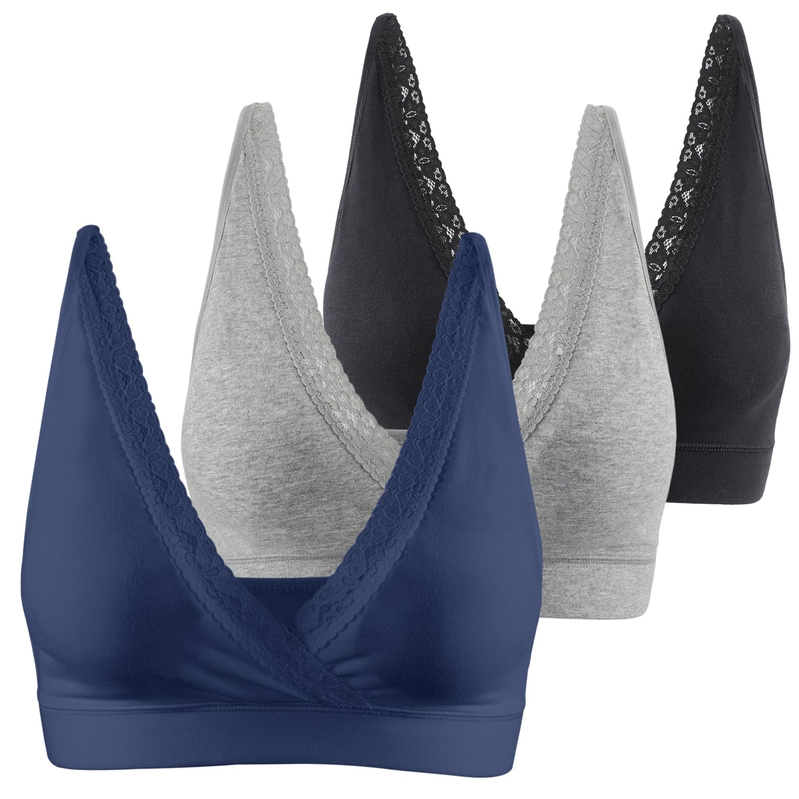 COLOMI Soutien-gorge d'allaitement en dentelle sans coutures pour dormir sans armatures en coton pour l'allaitement