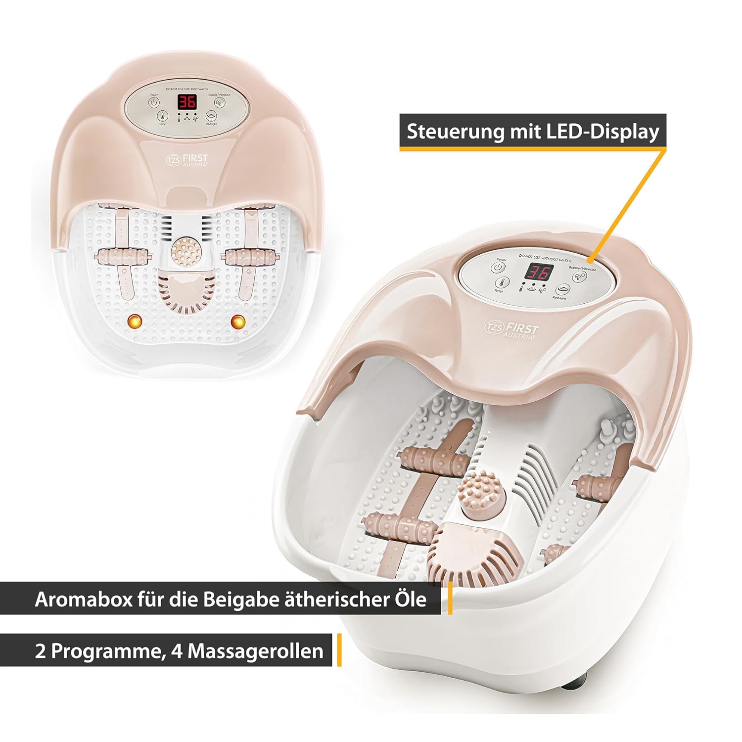 TZS First Austria Foot Spa control panel with digital display and function buttons
